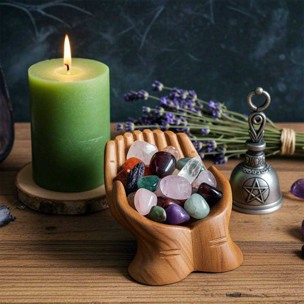 wood hands ritual bowl