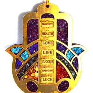 6" Hamsa Hand W Crystals