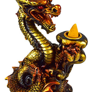 6" Copper Dragon back flow incense burner