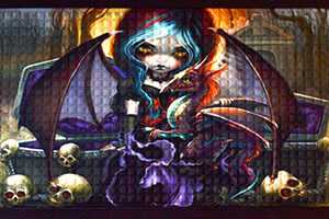 17 5/8" x  19 1/2" Vampire Girl doormat