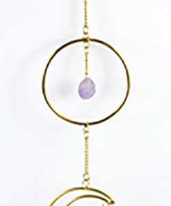 22"x 3" Triple Moon Wreath with Stones wall hanging