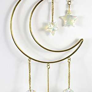 14 1/2"x 6" Crescent Moon with Stones wall hanging