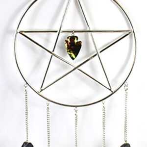 15"x 6" Pentagram with Stones wall hanging