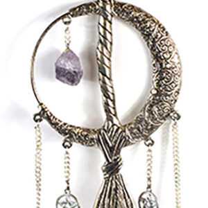 12"x 3 1/2" Moon & Broom wall hanging