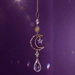 celestial crescent moon suncatcher