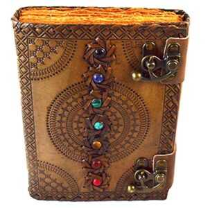 7 charka leather journal with latch