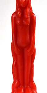 8" Red Female candle