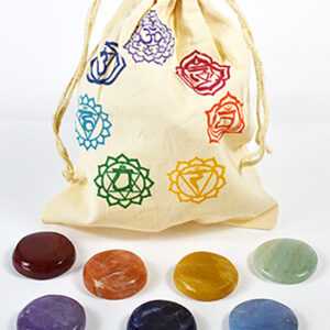 (set of 7) Chakra stones with Bag