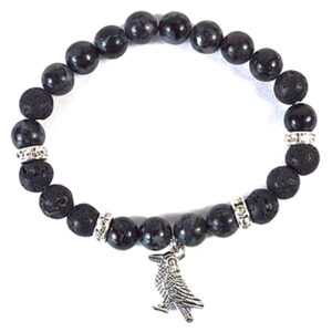 8mm Gabbro, Indigo & Lava bracelet