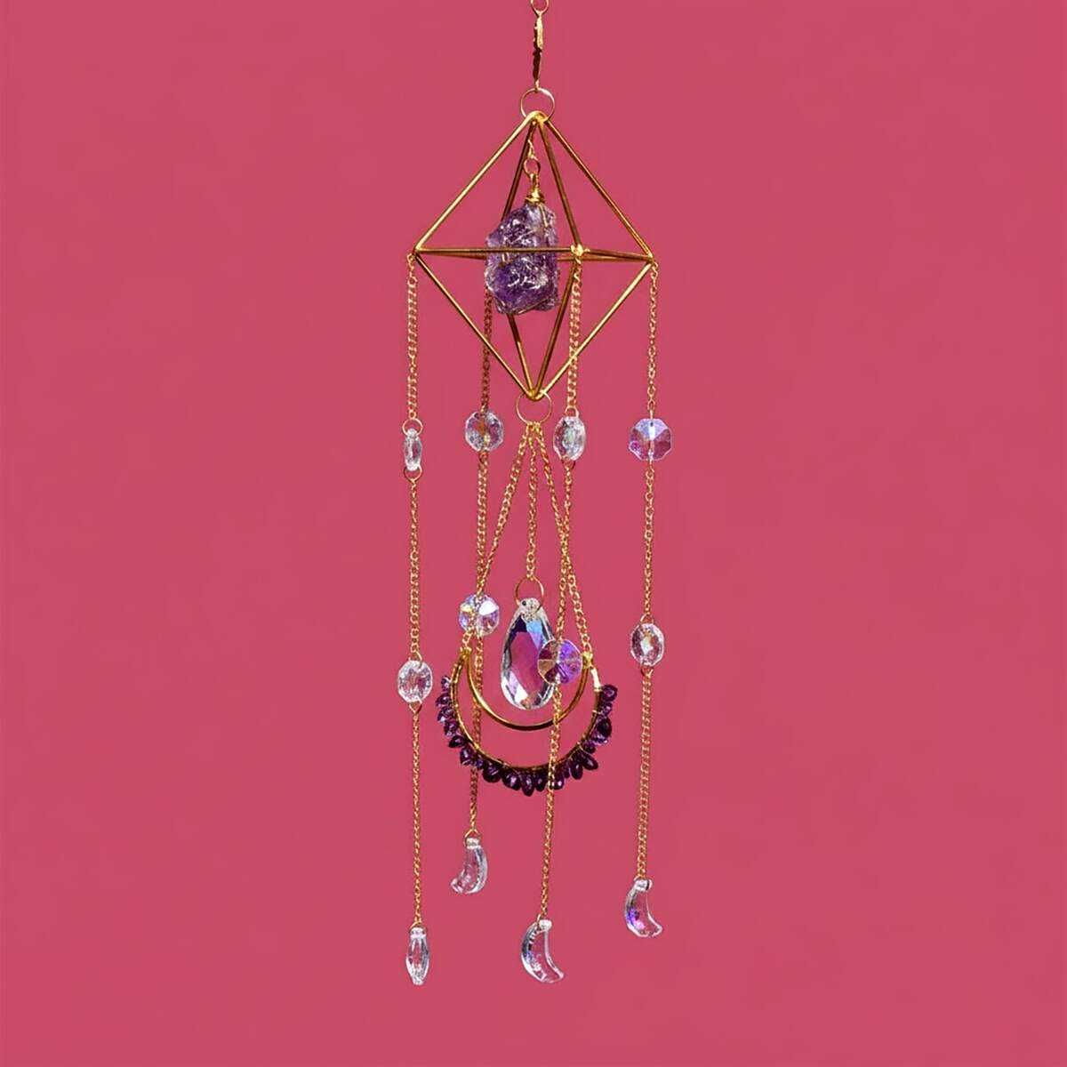 large amethyst suncatcher 20 inch