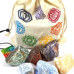 (set of 7) Chakra stones with Bag