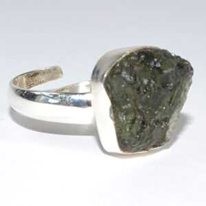 Moldavite adjustable ring