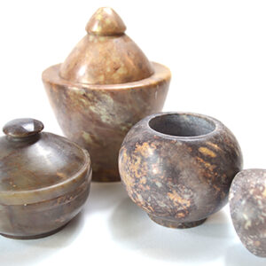 (set of 3) Gini jars soapstone