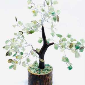Aventurine, Green W Coins gemstone tree