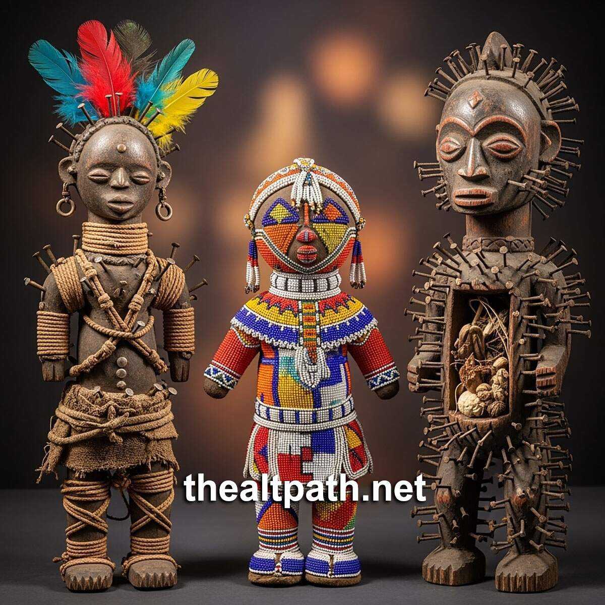 African Dolls Bocine, Zulu Healing Doll & Nkisi Nkondi