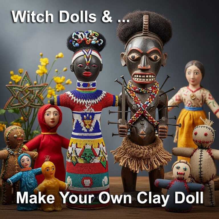 Types of witch dolls, and how to make a clay doll.