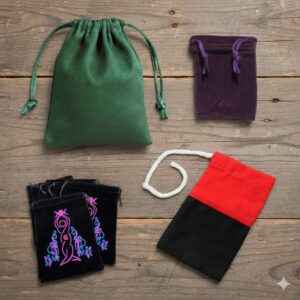 Bags in bulk including tarot bags velvet pouches sachets and plastic bags