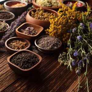 Magical herbs category image with ritual herbs and accessories