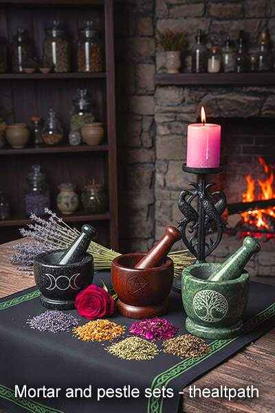 Shop mortar and pestle tools for herbs and ritual use