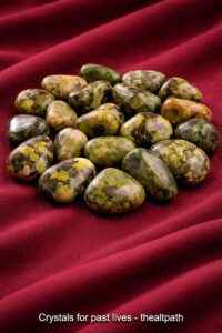 Serpentine asterite stones shown for shop crystals for past life online