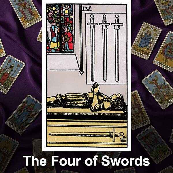 the four of swords meaning learn tarot