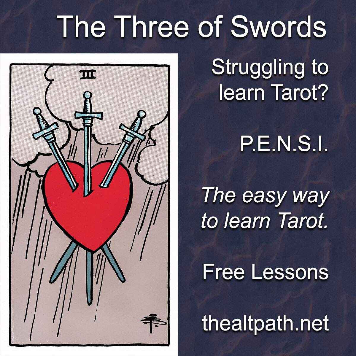 three of swords meaning rider waite