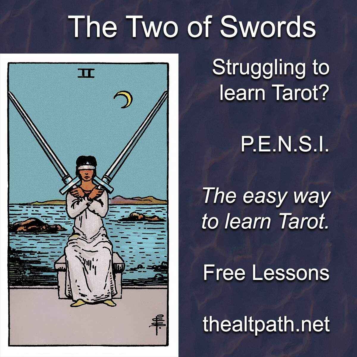 two of swords image and meaning rider waite smith tarot
