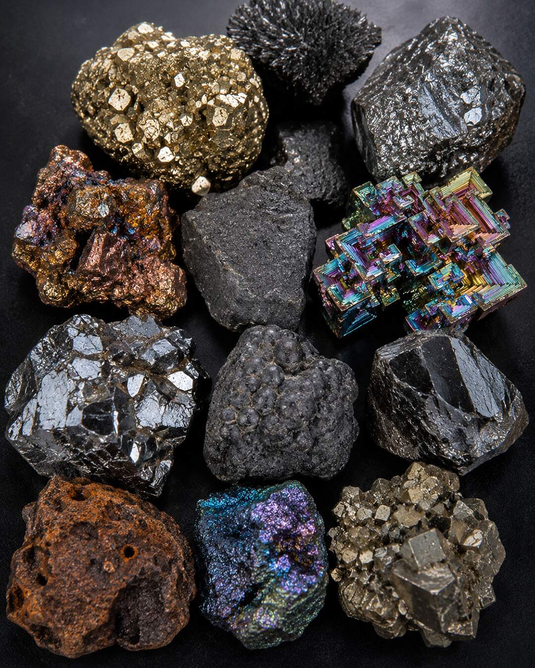 Magnetic ores and metals