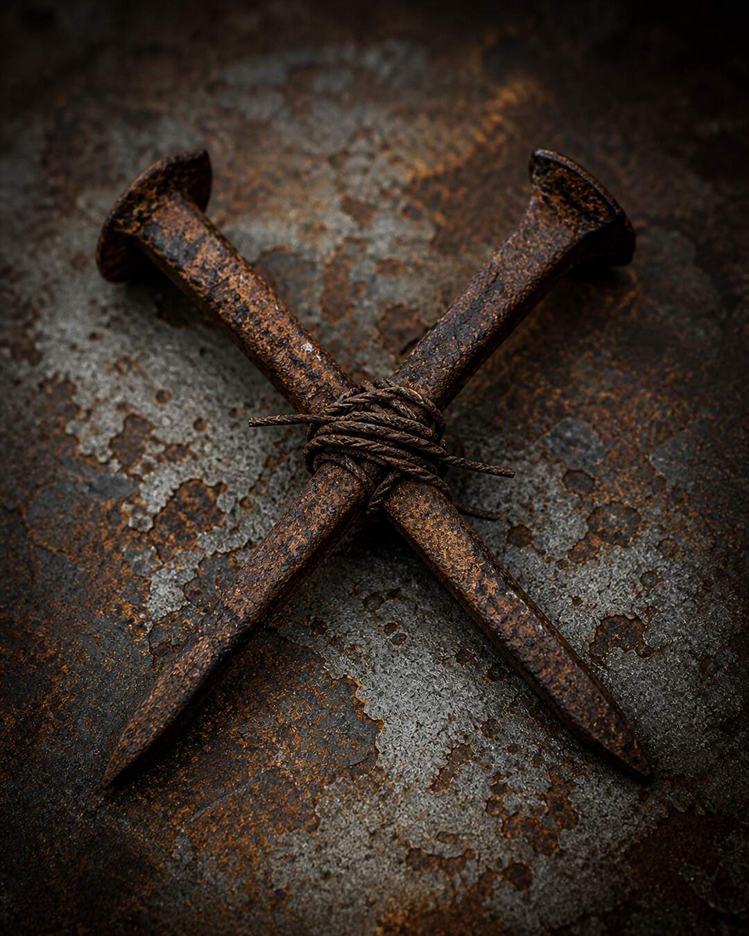 Rusted iron nails in witchcraft